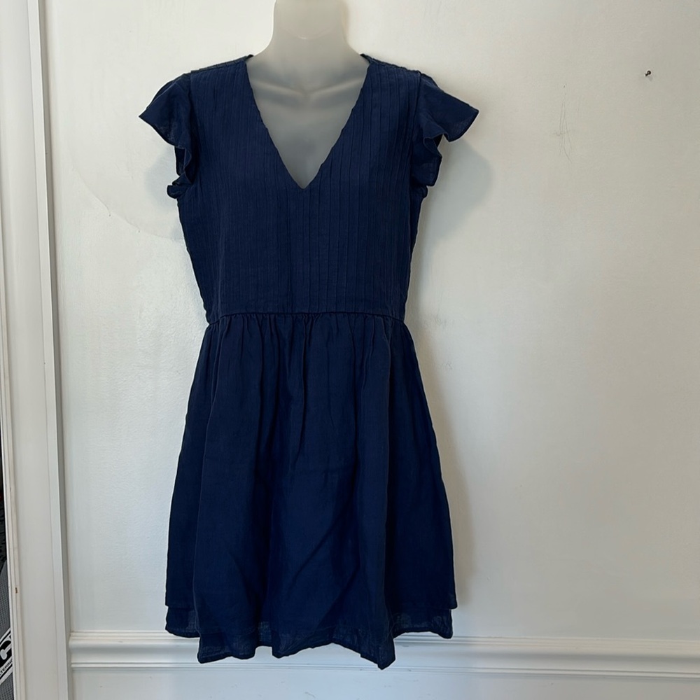 Vineyard Vines Navy Linen V-Neck Dress Size XS